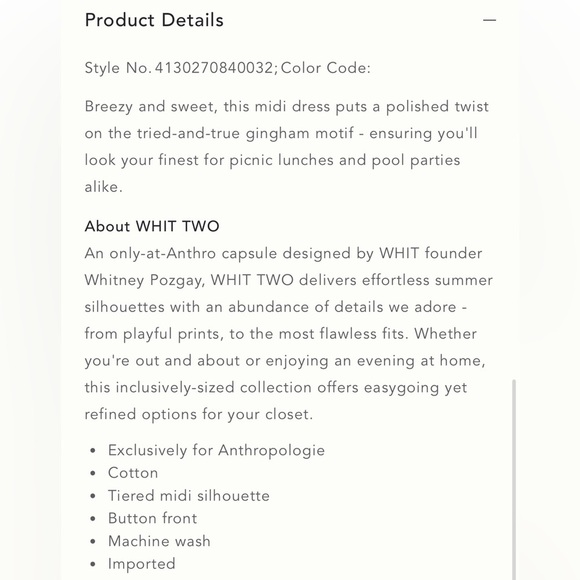 Anthropologie Whit Two Blue and White Pleated Puff Sleeve Gingham Dress - Picture 4 of 10